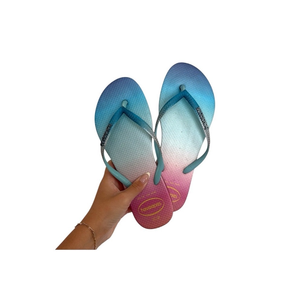 Havaianas Blue and Pink Ombre Flip Flops
